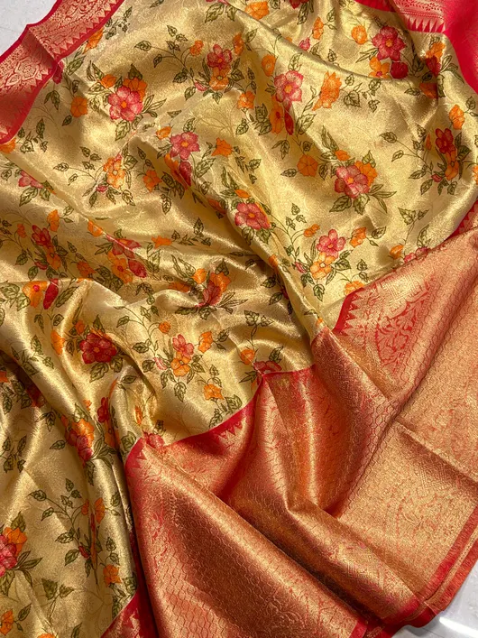 Banarasi Semi Kanchipuram Zari Tissue Viskat Sarees